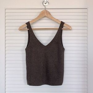 GAP CashSoft Rib Tank Top in Cashmere Brown